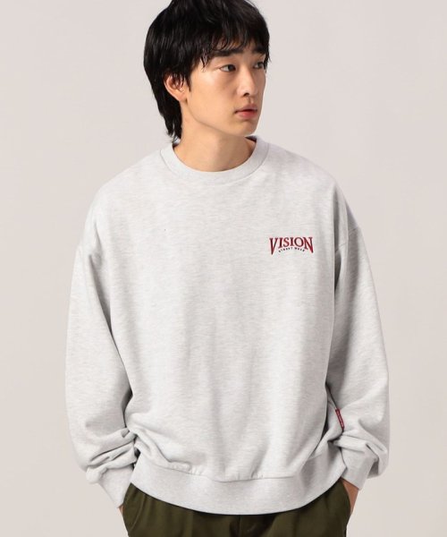 ns.b(エヌエスビー)/【VISION STREET WEAR/ヴィジョンストリートウェア】/スケボー刺繍スウエット/19ライトグレー