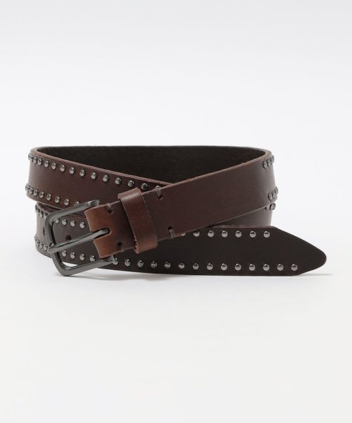 SHIPS MEN(シップス　メン)/HALCYON B.C: STUDS BELT 28mm スタッズ ベルト/ブラウン