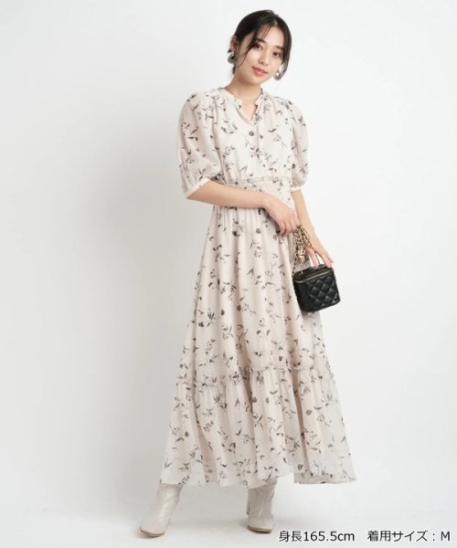 スケッチフラワープリントワンピース ジャスグリッティー Jusglitty Magaseek