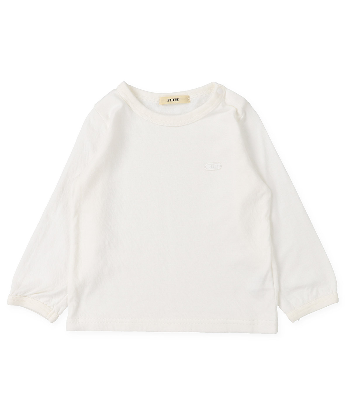 FITH フィス FITH ベビー フェザーニットWガーゼ 長袖Tシャツ ホワイト 90cm FITH フィス FITH ベビー フェザーニットWガーゼ 長袖Tシャツ ホワイト 90cm
