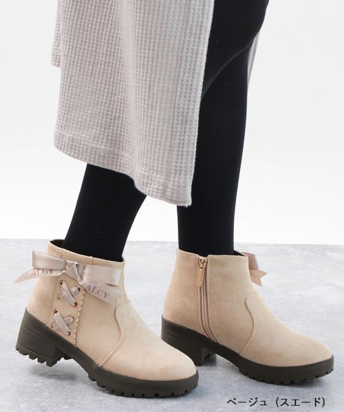 セール Algy アルジー リボン レースアップ ショート ブーツ レディース シューズ 靴 レディース ローヒール 小さいサイズ 女の子 ガーリー ティーンズ キッズ Algy Algy Magaseek