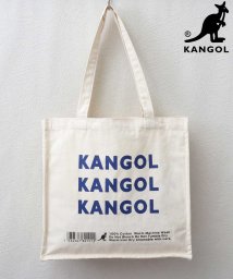 AMS SELECT(エーエムエスセレクト)/KANGOL / カンゴール / キャンバス ロゴプリント スクエア トートバッグ / キャンバストート / 大きめ/ホワイト系1