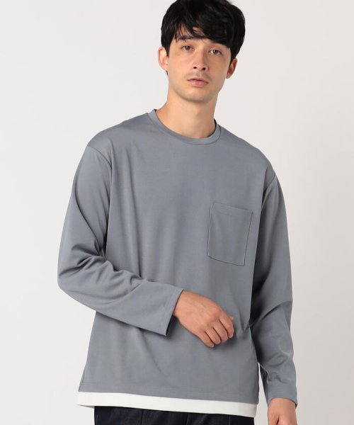 COMME CA ISM MENS(コムサイズム（メンズ）)/フェイクレイヤード Tシャツ/ミント