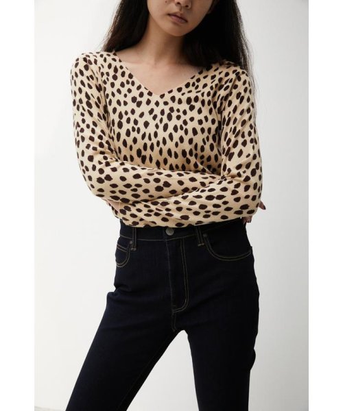 AZUL by moussy(アズールバイマウジー)/NUDIE 2WAY LEOPARD KNITII/柄BEG5