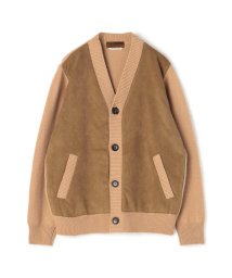 TOMORROWLAND MENS(TOMORROWLAND MENS)/ウールカシミヤ レザーコンビカーディガン/46ベージュ系