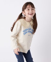 SHIPS any WOMEN(シップス　エニィ　ウィメン)/【SHIPS any別注】MONMIMI:プリント 長袖 Tシャツ<KIDS>/ベージュ