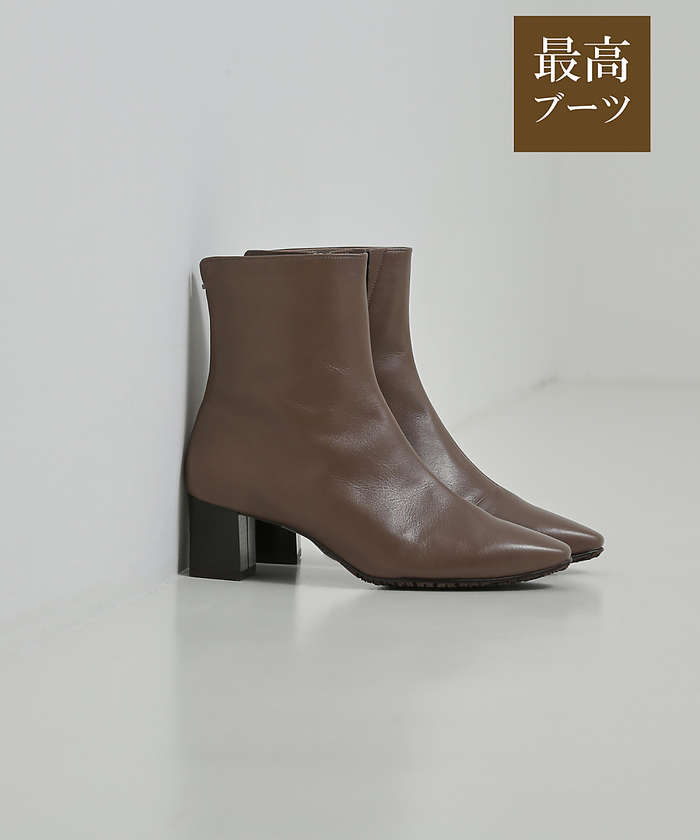 AuBANNISTER 【最高ブーツ/ 5.5cmヒール】スクエアトゥブーツ グレージュ 35 AuBANNISTER 【最高ブーツ/ 5.5cmヒール】スクエアトゥブーツ グレージュ 35