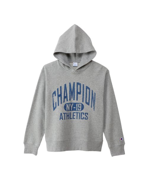 MAC HOUSE(kid's)(マックハウス（キッズ）)/Champion チャンピオン フーデッドスウェットシャツ CK－W117－EC/グレー