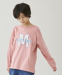 petit main(プティマイン)/カレッジロゴ長袖Ｔシャツ/ピンク