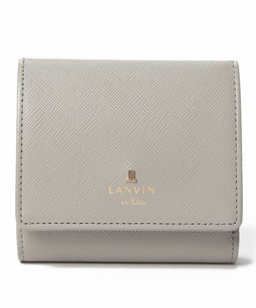 LANVIN en Bleu(BAG)(ランバンオンブルー（バッグ）)/リュクサンブールカラー 内BOX二つ折り財布/グレー