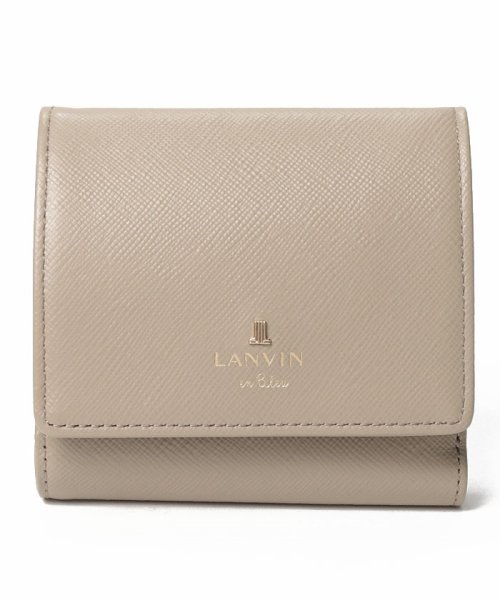 LANVIN en Bleu(BAG)(ランバンオンブルー（バッグ）)/リュクサンブールカラー 内BOX二つ折り財布/グレージュ