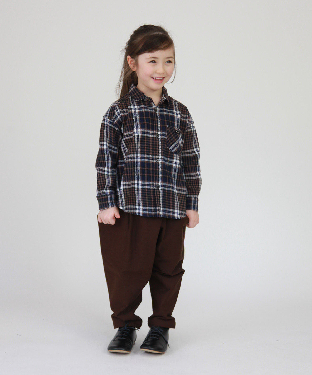 FITH フィス FITH ネルチェック 長袖 シャツ ネイビー 80cm FITH フィス FITH ネルチェック 長袖 シャツ ネイビー 80cm