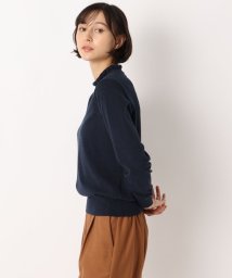  LAURA ASHLEY(ローラアシュレイ)/【洗える】フリルハイネックコットン混プルオーバー/ダークネイビー（094）