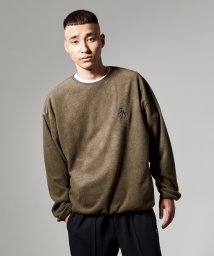 Penguin by Munsingwear(ペンギン　バイ　マンシングウェア)/LIGHTWEIGHT FLEECE CREW NECK / 軽量フリースクルーネックプルオーバー【アウトレット】/カーキ