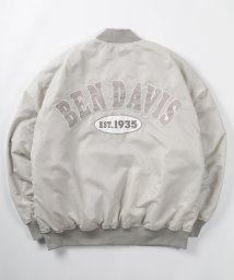 BEN DAVIS(BEN DAVIS)/【BEN　DAVIS/ベンデイビス】ブランドロゴ サテンワッペン ナイロンツイル MA－1/バック刺繍ナイロンブルゾン/ ビッグシルエット/グレイ