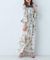 NICE CLAUP OUTLET(ナイスクラップ　アウトレット)/【natural couture】肩出しレイヤードワンピース/柄1