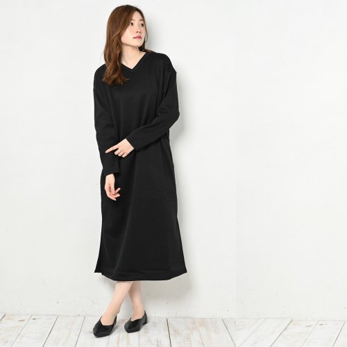 裏起毛vネックマキシワンピース バックヤードファミリー Backyard Family Magaseek