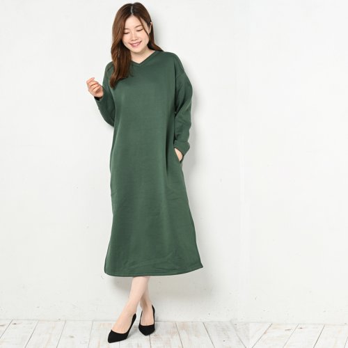 裏起毛vネックマキシワンピース バックヤードファミリー Backyard Family Magaseek