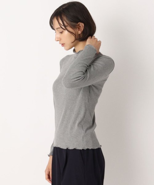  LAURA ASHLEY(ローラアシュレイ)/【洗える】裏起毛メローエッジハイネックリブTシャツ/グレー（012）