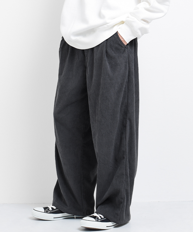 日本製 国産 デザイナーズ モノトーン スラックス ワイドパンツ メンズ 