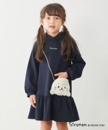 anyFAM（KIDS）(エニファム（キッズ）)/【しろたん×anyFAM】しろたんポシェットフードワンピース/ネイビー