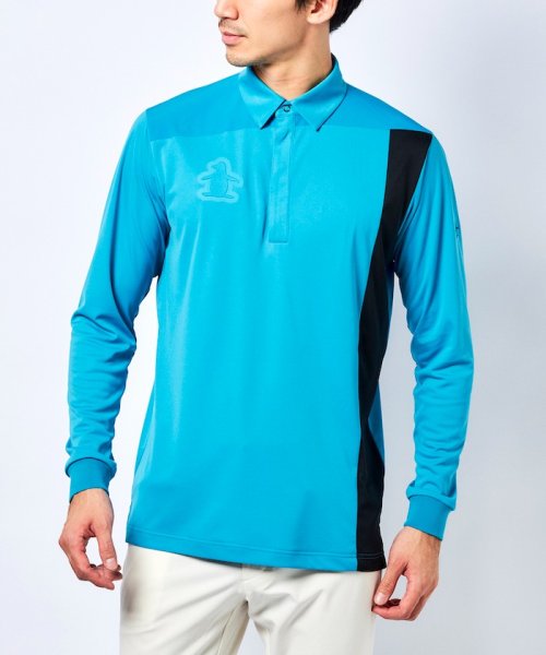 Munsingwear(マンシングウェア)/はっ水カラーブロック長袖シャツ【アウトレット】/ブルー