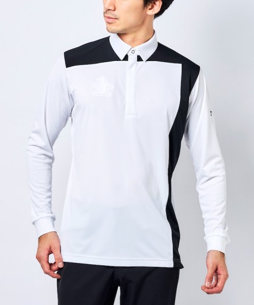 Munsingwear(マンシングウェア)/はっ水カラーブロック長袖シャツ【アウトレット】/ホワイト