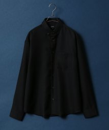 ANPAS(ANPAS)/【ANPAS】Oversize Twill Button Down Shirt/オーバーサイズ ツイル ボタンダウンシャツ 長袖 メンズ シャツ カジュアル/ブラック
