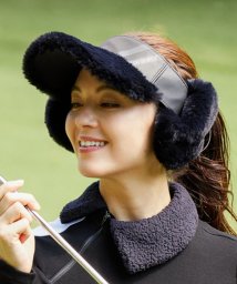 le coq sportif GOLF (ルコックスポルティフ（ゴルフ）)/【RIJOUME/リジューム】イヤーウォーマー付きサンバイザー(吸水速乾・抗菌防臭（額に触れる部分）)/ブラック