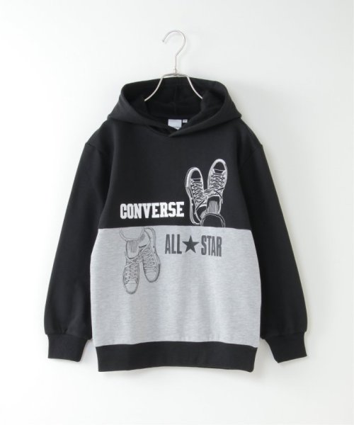 ikka kids(イッカ　キッズ)/CONVERSE コンバース 裏起毛切り替えパーカー（130〜160cm）/ブラック