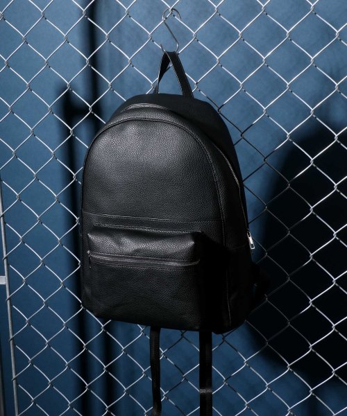 ANPAS(ANPAS)/【ANPAS】Synthetic Leather Backpack/フェイクレザー バックパック リュック メンズ レディース バッグ /ブラック