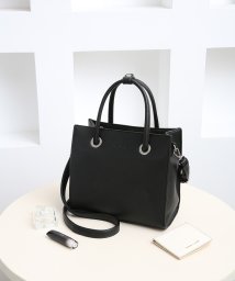 MERCURYDUO（BAG）(マーキュリーデュオ（バッグ）)/メタルアイレット　両アオリスクエアハンドバッグ/BLK