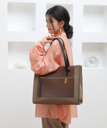 UNGRID bag(アングリッド　バッグ)/配色スクエア　ラージトートバッグ/OAK