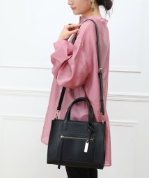 UNGRID bag(アングリッド　バッグ)/配色スクウェア　ミディアムトートバッグ/BLK