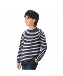 MAC HOUSE(kid's)(マックハウス（キッズ）)/ORGABITS オーガビッツ ボーダーロングスリーブTシャツ PMHOB22F05K/ネイビー