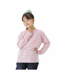 MAC HOUSE(kid's)(マックハウス（キッズ）)/ORGABITS オーガビッツ ボーダーロングスリーブTシャツ PMHOB22F05K/ピンク