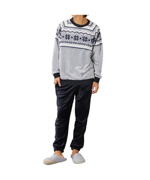 MAC HOUSE(men)(マックハウス（メンズ）)/NAVY ネイビー ノルディックセットアップ 385343/グレー