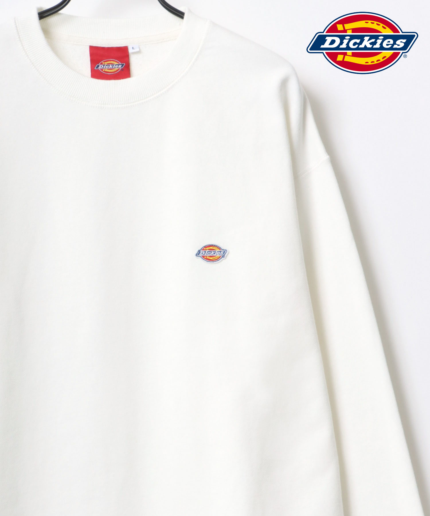 【Lazar】Dickies/ディッキーズ 別注 ビッグシルエット ミニロゴワッペン ワンポイント刺繍 スウェット トレーナー/メンズ レディース  カジュアル