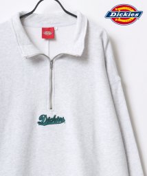 LAZAR(ラザル)/【Lazar】Dickies/ディッキーズ 別注 ビッグシルエット ミニロゴ カレッジ ワンポイント刺繍 ハーフジップ スウェット メンズ レディース/柄A