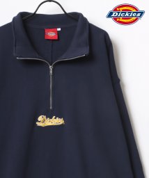 LAZAR(ラザル)/【Lazar】Dickies/ディッキーズ 別注 ビッグシルエット ミニロゴ カレッジ ワンポイント刺繍 ハーフジップ スウェット メンズ レディース/柄D