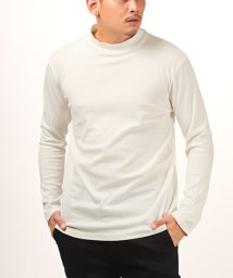 LUXSTYLE(ラグスタイル)/無地モックネックロンT/ロンT メンズ 長袖Tシャツ モックネック 無地 暖か 保温/ホワイト