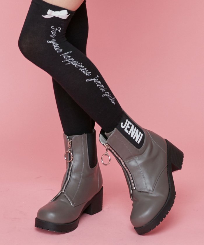 JENNI タテロゴロングブーツ 02425512 jenni ジェニィ 子供服 キッズ ジュニア シューズ 靴 おでかけ 20cm 21cm 22cm 23cm 24cm あす楽対応 女の子 新しいコレクション SISTER JENNI ベロア パンプス 18cm 厚底 キッズ 女の子 黒