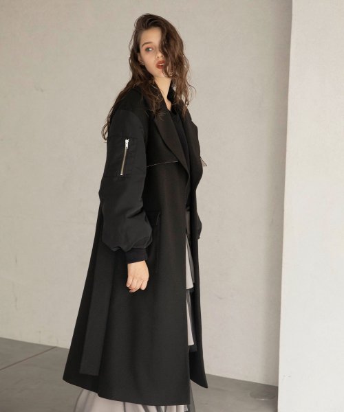 MIELI INVARIANT(ミエリ インヴァリアント)/Docking Gown Coat/ブラック