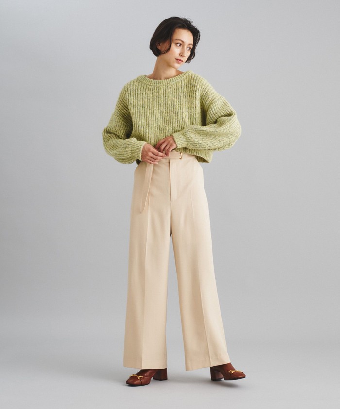 GRACECONTINENTAL ベルテッドワイドパンツ イエロー 36 GRACECONTINENTAL ベルテッドワイドパンツ イエロー 36