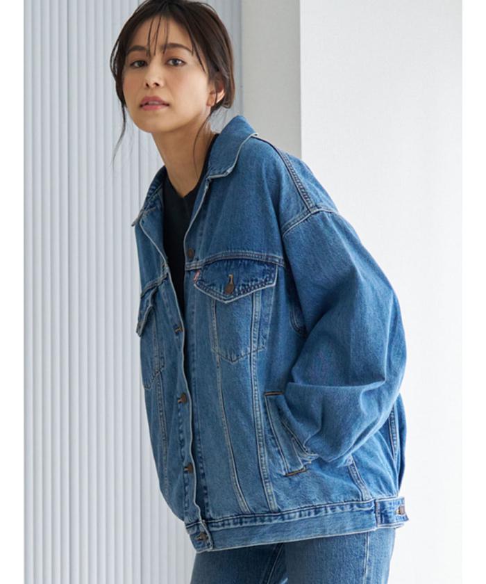 Levi's/リーバイス ビックシルエット オーバーサイズ デニムジャケット XL WOMEN'S ミディアムインディゴ WORN IN