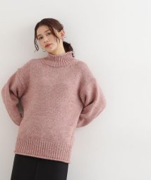 NATURAL BEAUTY BASIC(ナチュラルビューティーベーシック)/タートルネックニットプルオーバー/メランジピンク