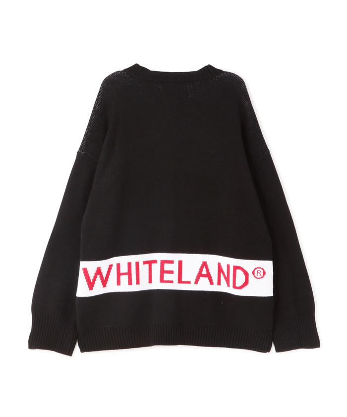 セール】WHITELAND/ホワイトランド/LINE LOGO CARDIGAN/ラインロゴ