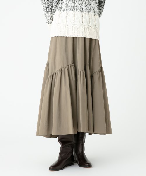 バイヤス切替ギャザースカート 