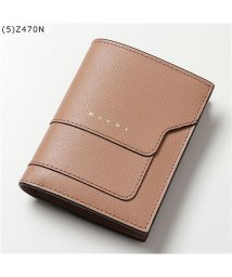 MARNI(マルニ)/【MARNI(マルニ)】PFMOQ14U13 LV520 Z273I レザー 二つ折り財布 ミニ財布 スモール 豆財布 レディース/ベージュ