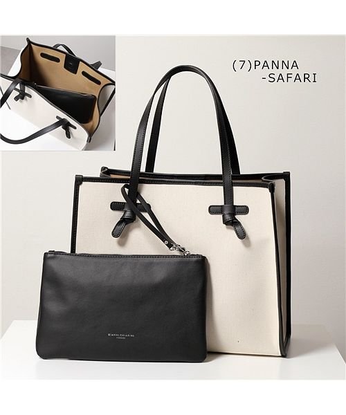 GIANNI CHIARINI(ジャンニキアリーニ)/【GIANNI CHIARINI(ジャンニキャリーニ)】BS 6850 CNV－SE  CLUB MARCELLA マルチェッラ キャンバス トートバッグ ポー/アイボリー